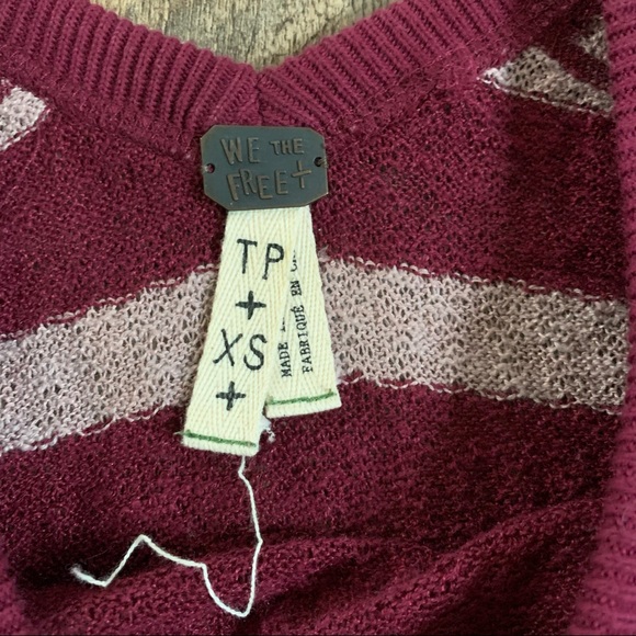 Free people oversized crochet inlay sleeves xs - Picture 4 of 6